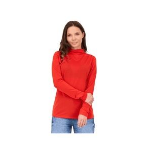 Nike Women's Red Mock Neck Long Sleeve Top